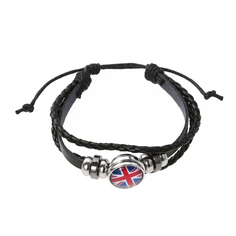 1PC National Flag Bracelet UK Bracelets Jewellery Weaving Leather Bracelet