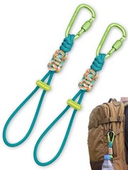 DreMker 2-Pack Paracord Water Bottle Carrier Clip with Locking Carabiner, Adj…