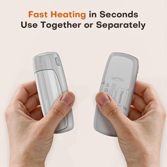 Therova Rechargeable Hand Warmers 2 Pack, Electronic Palm-sized, Gray