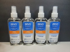 4 PACK ZEVO On Body Mosquito Tick Repellent Pump Spray Odorless Non Sticky (F1)