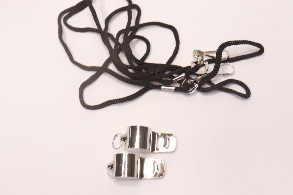 (2-Pk) Durable & Lightweight Whistle Metal Silver
