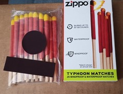 Zippo Typhoon Matches 25-Pack Windproof Waterproof for Camping Survival