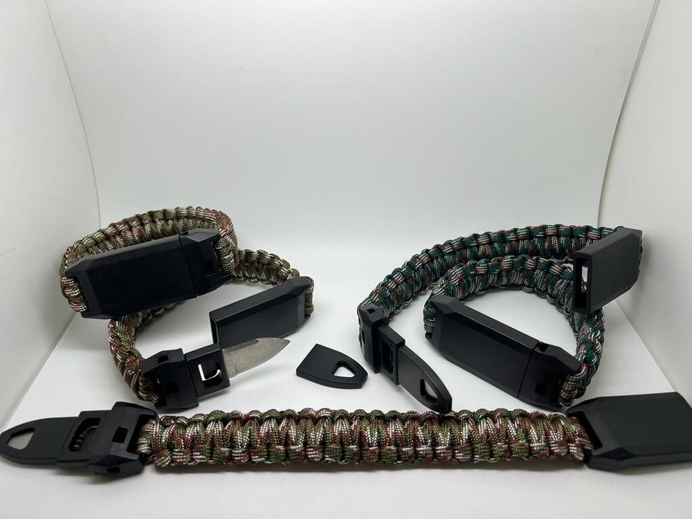 x3 Bracelet Survival Multifunctional with Whistle and Knife for Camping