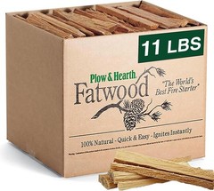 Effortless Fire Starting with 11 LBS Organic Fatwood Sticks, 100% Chemical-Free