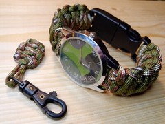 Multicam Emergency Paracord Bands With Tactical Buckle Watch Fishing Keychain