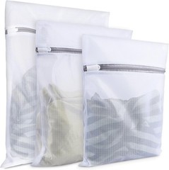 Mesh Laundry Bags for Delicates, 3 Pack Wash in black
