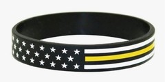 Thin Yellow Line 6 PACK Wristband Stars Flag Dispatcher Tow Truck Gift Bracelet