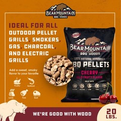 Bear Mountain BBQ All Natural Hardwood Cherry Smoker Pellets, 20 lbs (2 Pack)