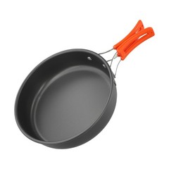 NonStick Camping Frying Pan with Easy Carry Mesh Bag and Foldable Handle
