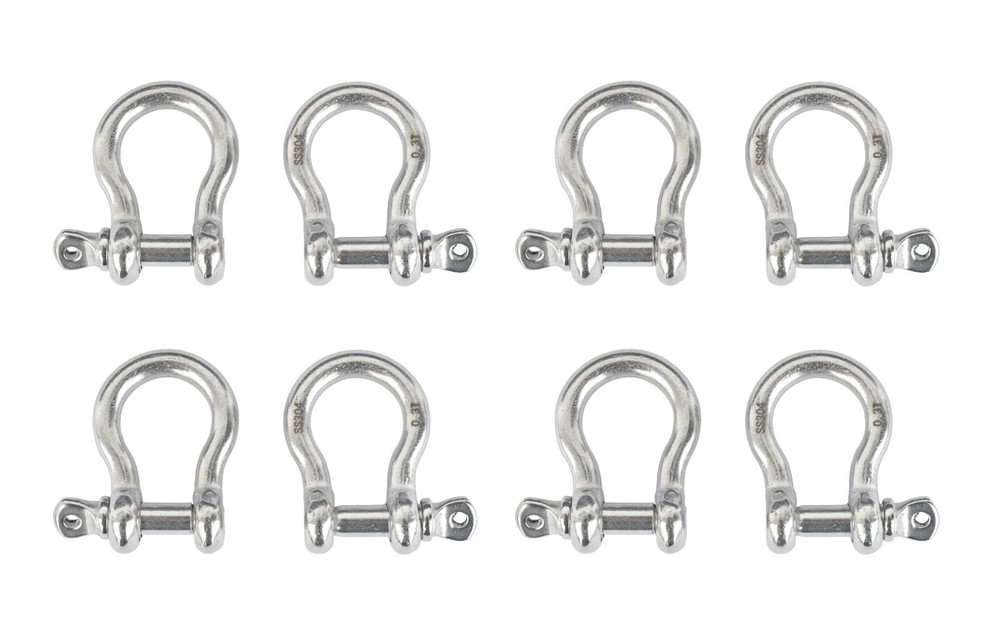 8x Bow Shackle Marine 304 Stainless Steel 5mm 3/16″ Clevis Boat Rigging Bracele