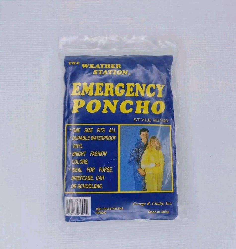 Vintage Emergency Poncho The Weather Station Clear Vinyl