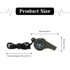 4 Pcs Compass Whistle Multifunctional 3-in-1 Emergency Survival Whistle with …