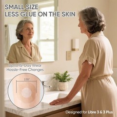 NeXxcel 50pk Sensor Covers Freestyle Libre 3/3 Plus Clear Waterproof