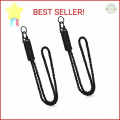 Tyqour 2Pcs Heavy Duty Paracord Lanyard Braided 550 Keychain for Keys ID Badges