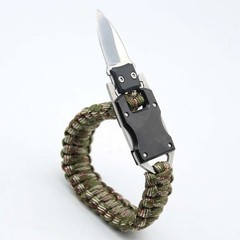 Black Camouflage Wilderness Survival Portable Gear Tactical Knife Bracelet