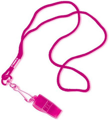 Pea-Less Whistle and Lanyard – Loud & Clear Pink Sport Whistle – Referee & Coach