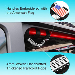 Gaizon 4 Pack Grab Handles Roll Bar Paracord Handgrip Handles with America Flag