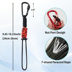 2Pcs Paracord Keychain Lanyard with Aluminum Alloy Clip, for Water Bottle, Key,