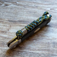 Paracord Short Lanyard Holder for Folding Knife EDC Stainless Steel Metal Beads
