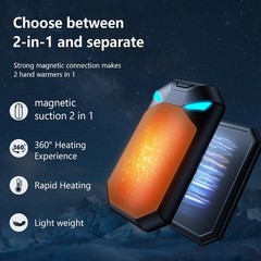 Hand Warmers Rechargeable 2 Pack,Electric 6000mAh,20Hrs black