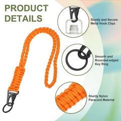 Paracord Lanyard, 1Pcs & Orange Fit for (Keys Whistle)