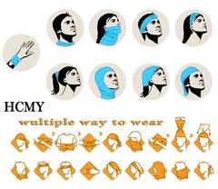 HCMY 6 Pack Neck Gaiters Tube UV Face Mask Bandana One Size, Multicolor