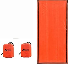 Sierra Madre Emergency Sleeping Bag – Ultralight, Pack of 2, Orange