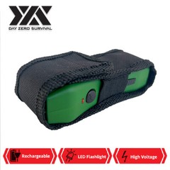 Green Slim Mini Rechargeable Stun Gun with Flashlight