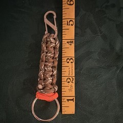 Camouflage/Orange Paracord Keychain w/ Carabiner Clip
