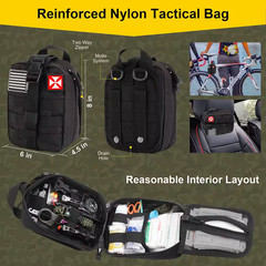 248 Pieces Survival First Aid Kit with Molle Pouch for Camping, Hiking, and Outd