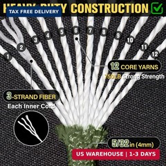 Paracord Rope 750 lb – 1000ft / 500ft / 200ft / 100ft 5/32″ Parachute Cord 4MM 1