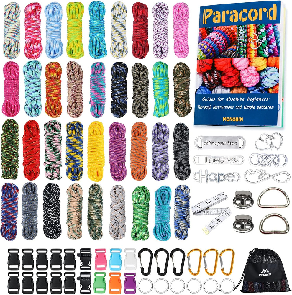 Paracord Combo Kit – 36 Colors, Multifunction Ropes & Accessories for Crafts