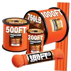 Paracord Rope 750lb – Parachute para Cord 4mm 11 Strand Spool 200 ft Orange