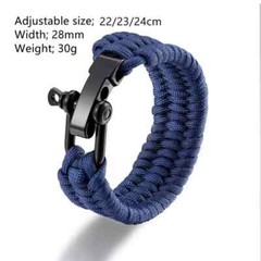 Men’s Outdoor Camping Survival Parachute Rope Paracord Bracelet Stainless Steel