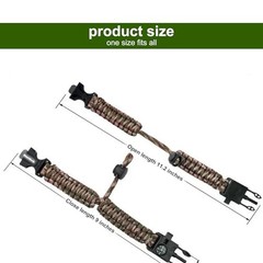 Paracord Survival Bracelet-Length Adjustable,Loud Whistle Emergency Compass