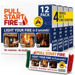 Starter, Pull String, No Matches, Lights Wet Wood, 12 Count