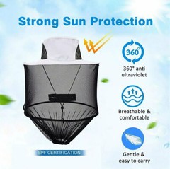 1/2PCS Anti-Mosquito Bug Bee Insect Head Net Hat Sun UV Protection Fishing Caps