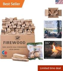 Superior Trading Oak Mini Fire Wood w/Fire Starter Pods, Winter Fireplace Sta…