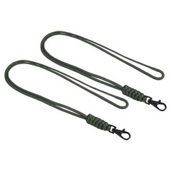 2pcs 19″ Paracord Lanyard Lobster Clasp Necklace Badge Holder Strap Cord, Green