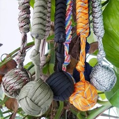 Paracord Monkey Fist Style Keychain Outdoor Hiking Accessory