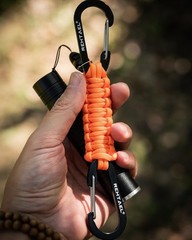 Paracord Braided Carabiner Keychain Lanyard Strap, Hanger Stroller Hook w/2