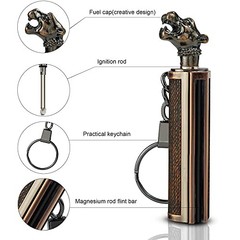 Permanent Match Keychain Lighter, Flint Matchstick Fire Starter Lighter,