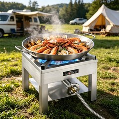 Stainless Steel Burner Propane Burner, 260,000BTU High Pressure Outdoor Propa…