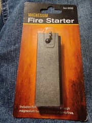 3 IN MAGNESIUM BLOCK FLINT FIRE STARTER W/ METAL BLADE WILDERNESS SURVIVAL NEW