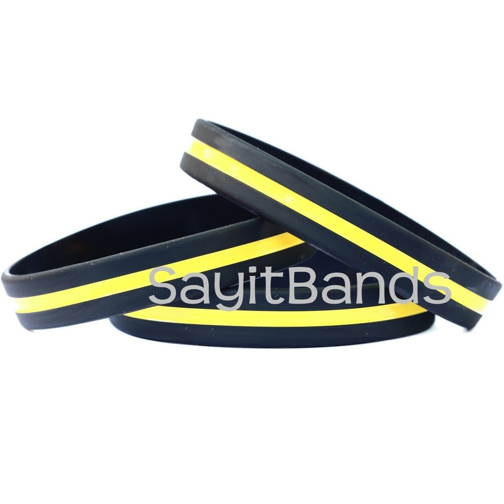 Set of CHILD Size Thin YELLOW GOLD Wristbands Dispatchers Security Bracelet Lot