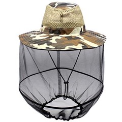 Wide Brim Sun Hat with Mosquito Mesh Net for Fishing Camping Hiking Beekeeping