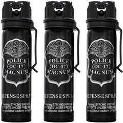 Police Magnum pepper spray self defense tactical security 3 Pack 4oz Flip Top