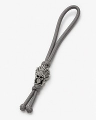 Skull Headdress Lanyard Bead Retro Silver EDC Paracord Knife Charm Pendant