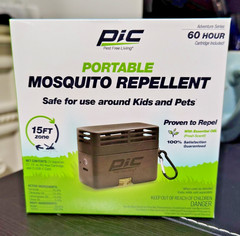 PIC PORTABLE MOSQUITO REPELLENT 60 HOUR 15FT ZONE NEW