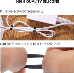 100 PCS Silicone Rubber Bands, 0.5 Inch Small Black Elastic